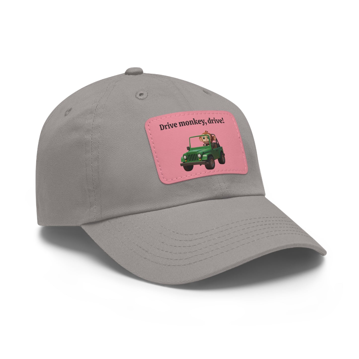Hat with Leather Patch - "Drive Monkey, Drive!"