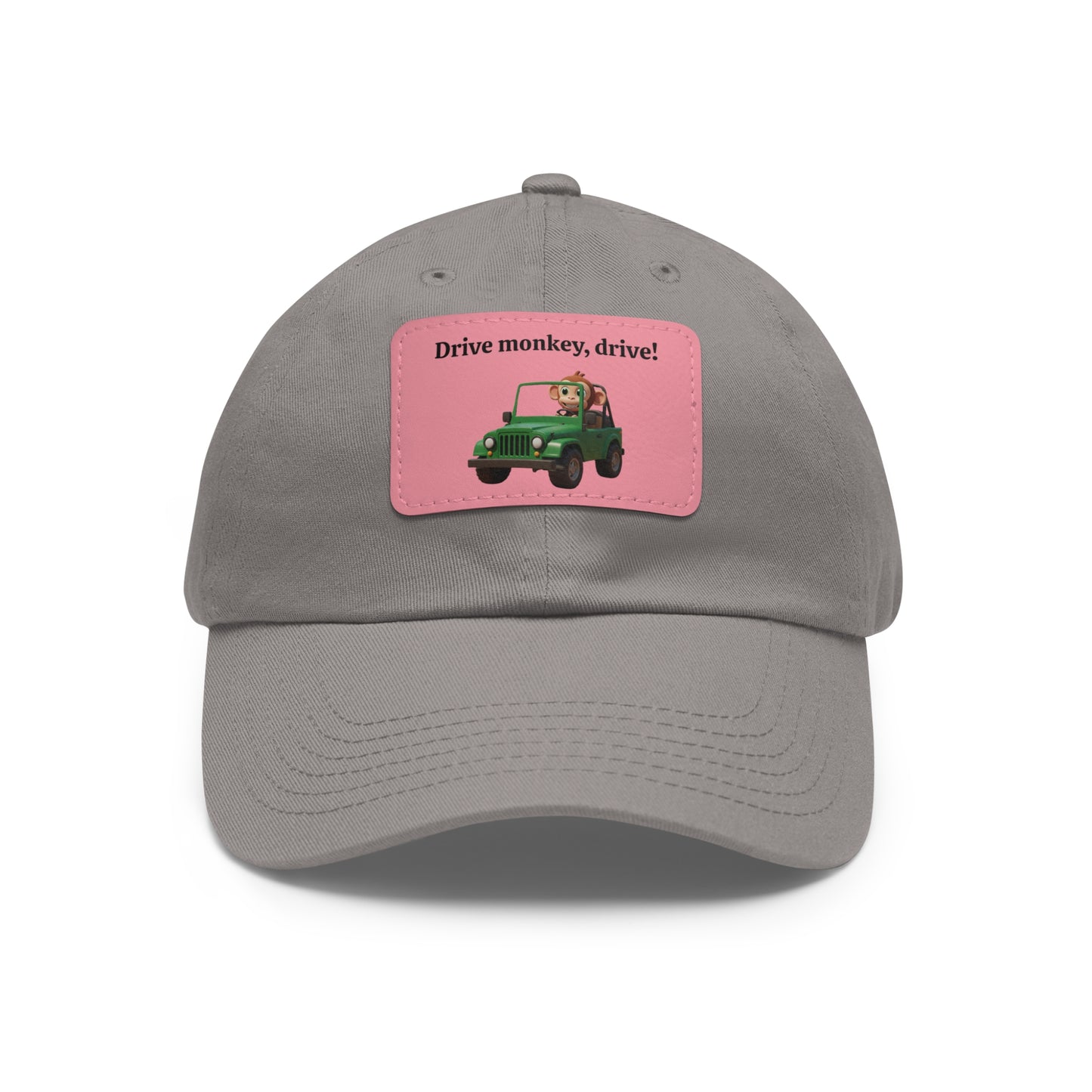 Hat with Leather Patch - "Drive Monkey, Drive!"