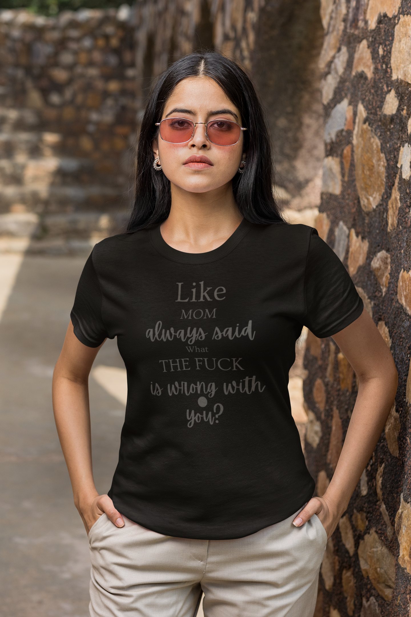 Unisex Heavy Cotton Humorous  Tee "Like mom said"