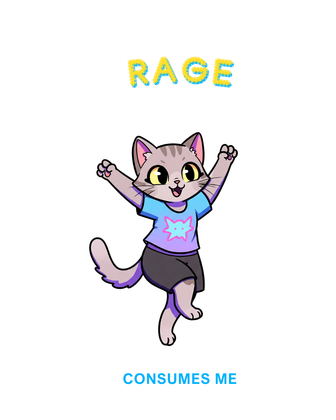 Funny Cat Rage Unisex Softstyle T-Shirt - Perfect for Cat Lovers