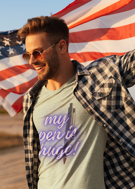 Unisex Heavy Cotton Tee - "My Pen Is Huge"