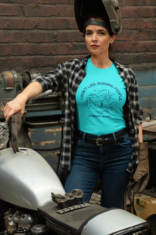 Women's Graphic Humorous Tee - "I Don't Like Morning People"